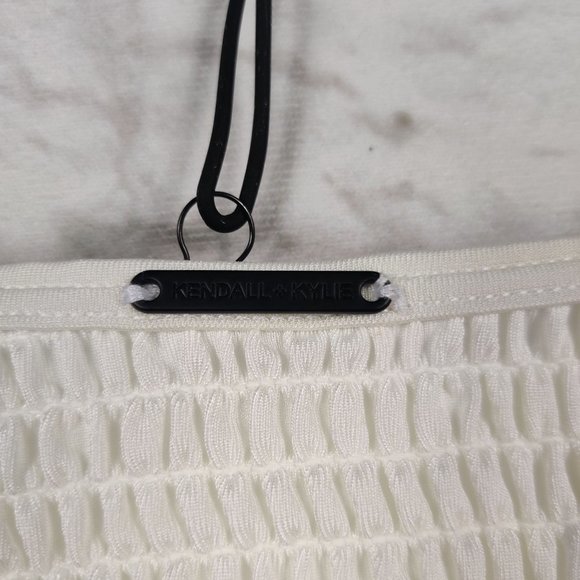 Kendall and Kylie white ruched cheeky bikini bottom simple chic minimalist sz XL - Picture 5 of 6